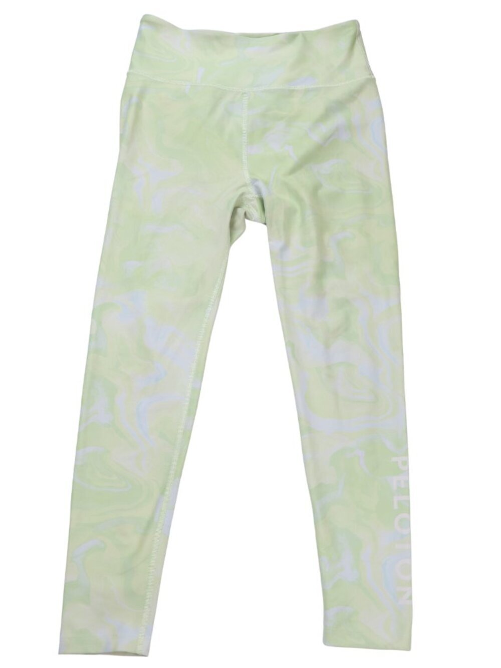 Peloton Marble Print High Rise Leggings Green White Women's Size Large